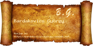 Bardakovics György névjegykártya